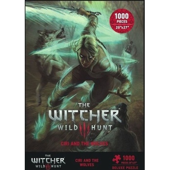CurePink Witcher 3|Zaklínač: Ciri And The Wolves 51 x 69 cm DAHO3003-770 1000 dílků