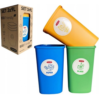 CURVER ECO Friendly 02173-999 3 x 9 l Set košů na tříděný odpad