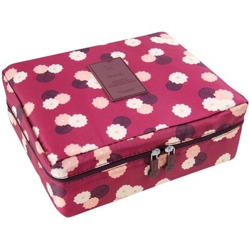 Kufryplus Travel kosmetická taška 13784 vínová s květy