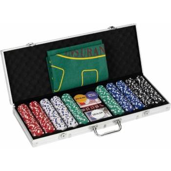 MultiStore Sada na blackjack poker s 500 žetony, 2 balíčky karet, kostkami, hrací podložkou a přepravním pouzdrem