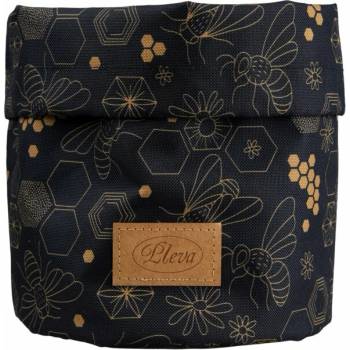 Pleva kosmetický látkový vak organizér tmavý včelí motiv výška 21 cm průměr 16 cm