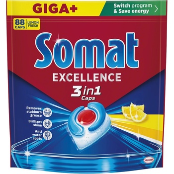 Somat Excellence 3v1 kapsle do myčky Lemon 88 ks