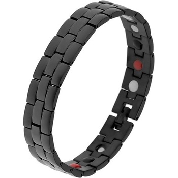 Šperky eshop ocelový černé barvy matné a lesklé proužky barevné magnety SP33.13