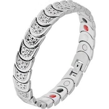 Šperky Eshop ocelový stříbrné barvy půlkruhy motiv kuliček magnety SP23.16
