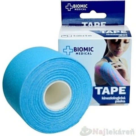 BIOMIC TAPE Kineziologická modrá 5 cm x 5 m