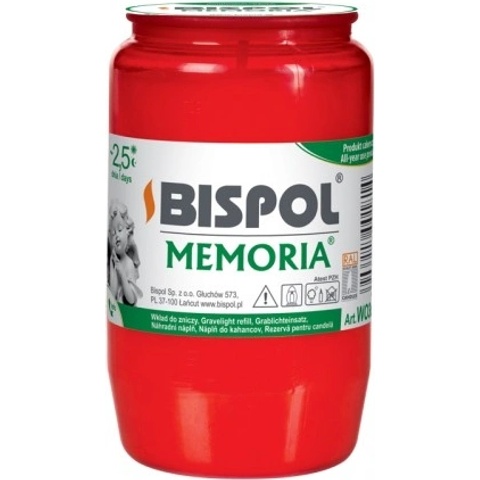 Bispol Memoria hřbitovní svíčka červená 155 g