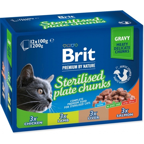 Brit Premium Cat Sterilised Liver 12 x 100 g