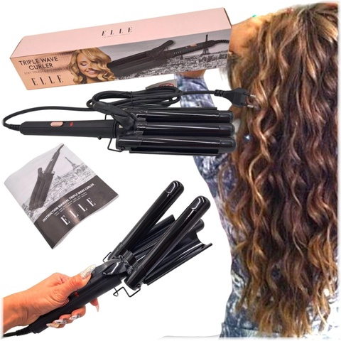 ELLE Triple Wave Curler černá