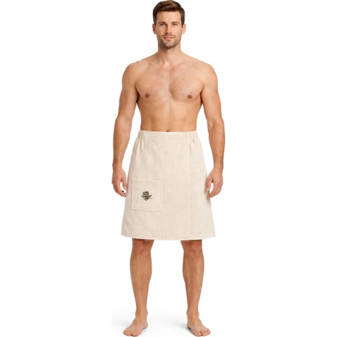 EVEI - Kilt do sauny pánsky 55 x 150 cm krémová