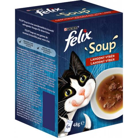 Felix Soup Hovězí, kuře, jehně 6 x 48 g