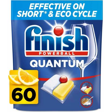 Finish Powerball Quantum All in 1 Lemon Sparkle kapsle do myčky nádobí 60 ks