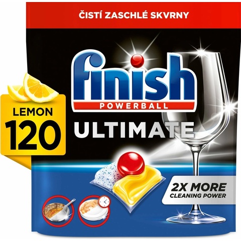 Finish Ultimate All in 1 Lemon Sparkle kapsle do myčky nádobí 120 ks