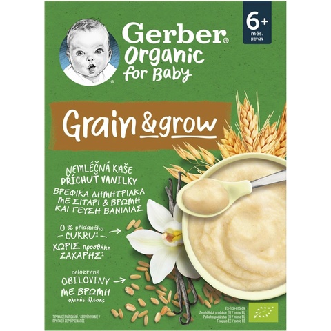 Gerber Organic for Baby Nemléčná kaše pšeničně-ovesná vanilka 200 g