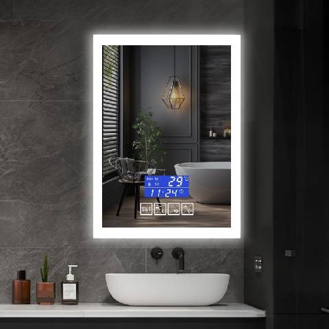 IREDA Koupelnové zrcadlo s LED osvětlením a reproduktorem 80 x 60 cm 95766