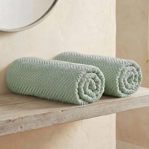 Knitva sada 2 ks ručníků 50 x 100 cm rybí kost olivová
