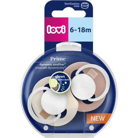 Lovi dudlík svítící silikon dynamický Prime 2ks Ivory/Blush