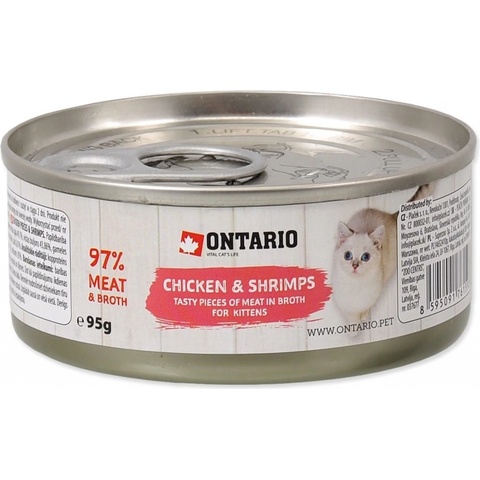 Ontario Cat Kitten Chicken Pieces a Shrimp 95 g