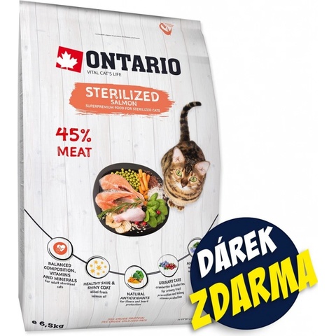 Ontario Cat Sterilised Salmon 6,5 kg