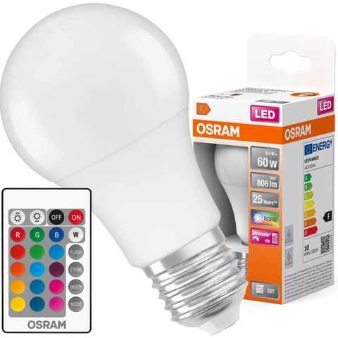 Osram LED žárovka Remote ve tvaru klasické žárovky E27 9 W teplá bílá 806 lm