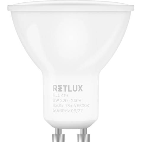 Retlux RLL 419 LED žárovka reflektorová 9W GU10 denní bílá