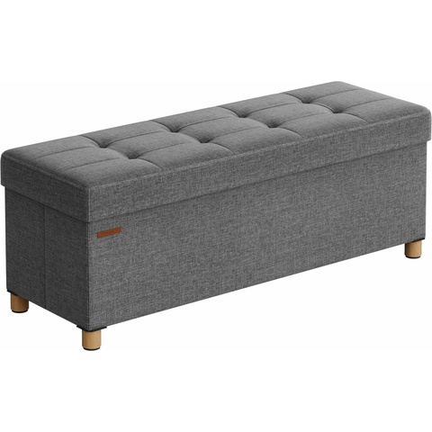 SONGMICS Taburet s úložným prostorem 110 x 40 x 38 cm šedá