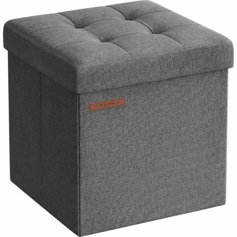 SONGMICS Taburet s úložným prostorem 30 x 30 x 30 cm šedý