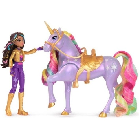 Spin Master Unicorn Academy Světelný Jednorožec s panenkou 11 cm