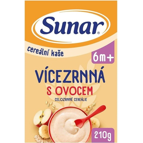 Sunar cereální kaše Vícezrná s ovocem 210 g