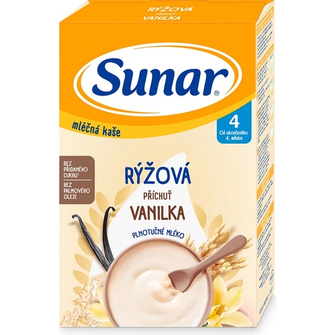 Sunar mléčná kaše Rýžová vanilka 210 g