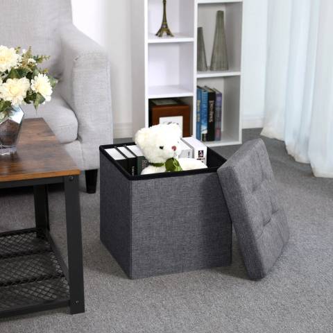 Taburet/ úložný box Songmics LSF27Z šedý