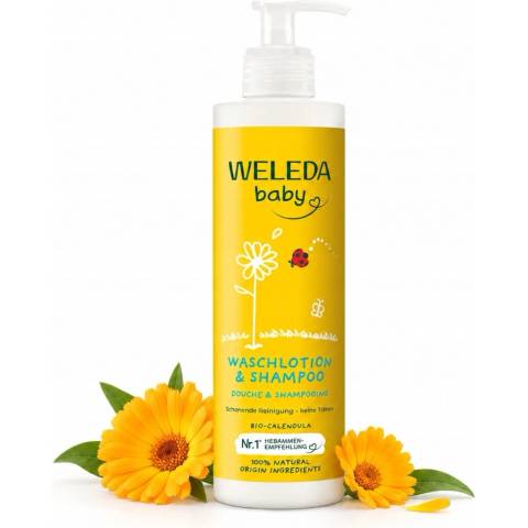 Weleda Šampon a mycí gel pro miminka s měsíčkem lékařským 400 ml