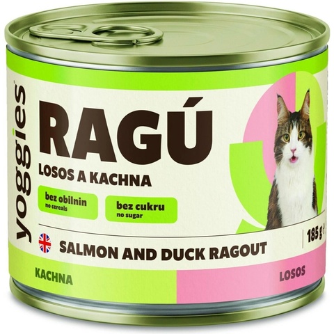 Yoggies RAGÚ pro kočky, krůta a losos 185 g